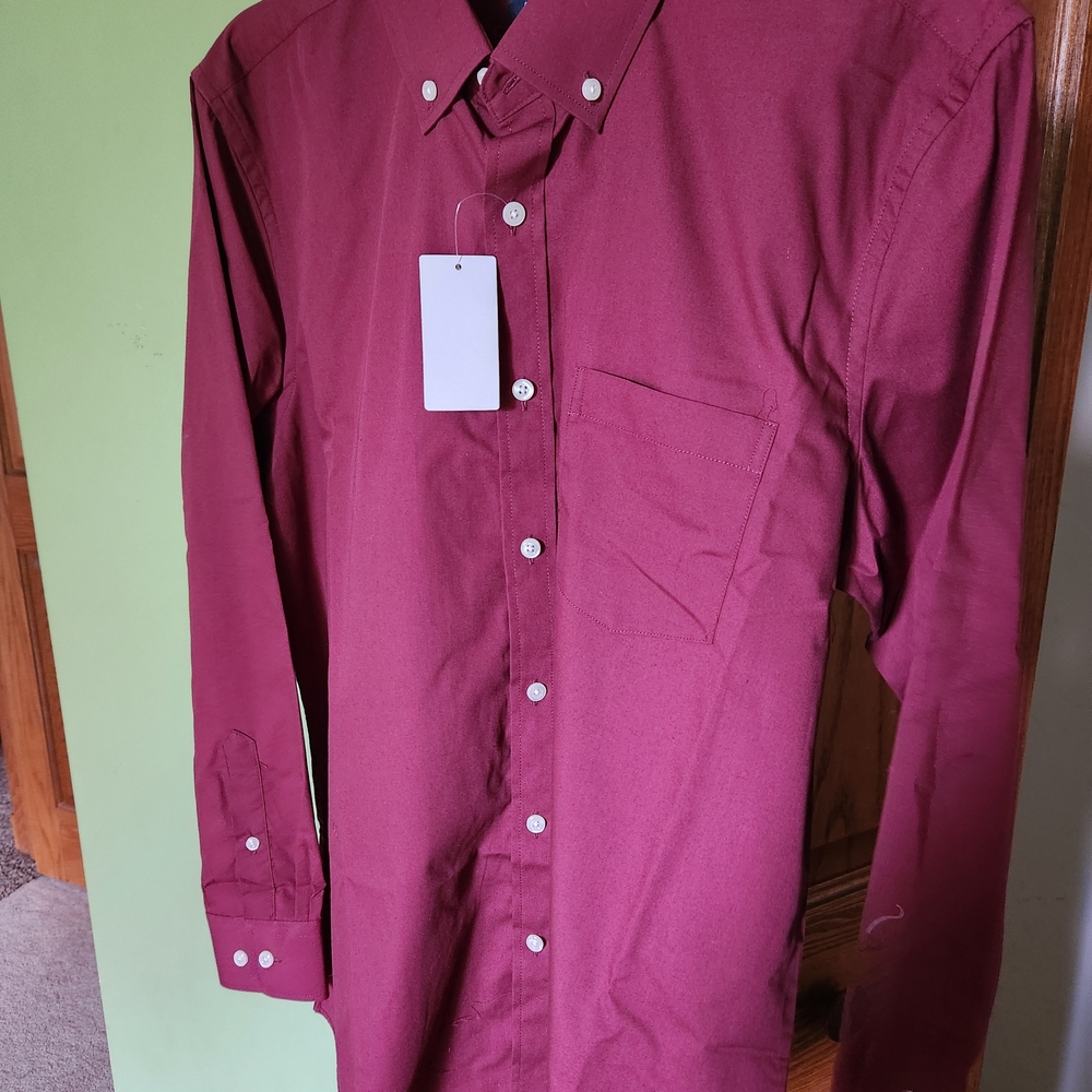 Elegant Maroon Dress Shirt for Men